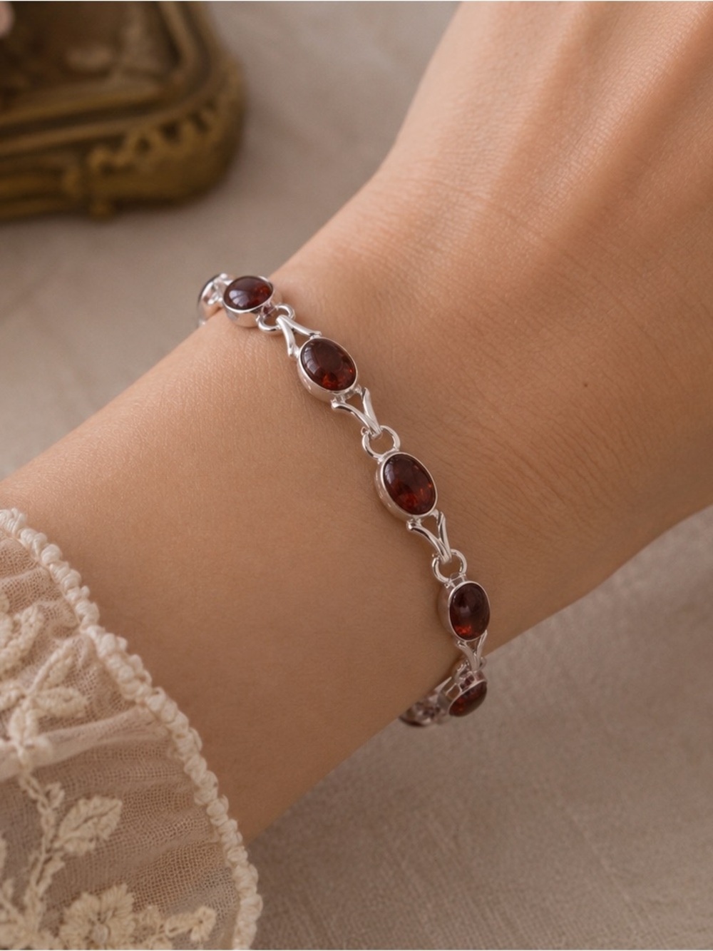 SS Amber Bracelet